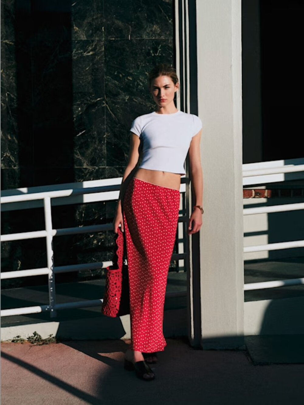 Sezane SOLD OUT Sally Skirt, Red with White Polka Dots, Sz 4 (36)
